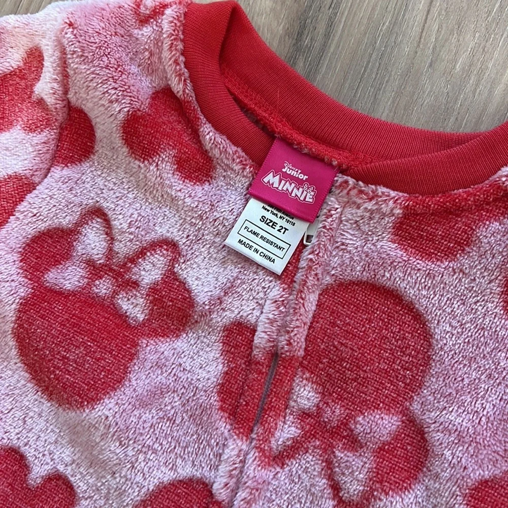 NWOT Disney Junior Minnie Mouse Fleece One Piece Pajamas